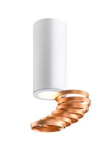 TUBA LAMPA SUFITOWA 1X15W GU10 6/20 ZŁOTY+BIAŁY