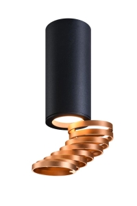 TUBA LAMPA SUFITOWA 1X15W GU10 6/20 ZŁOTY+CZARNY