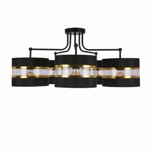 Andy lampa wisząca czarny 5x40w e27 abażur czarny+złoty