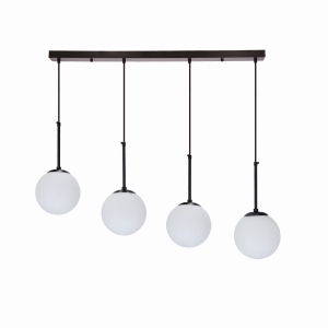Pompei lampy wiszące czarny 4x4x40 e27 klosz biały