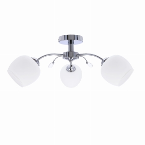 Estar lampa sufitowa chromowy 3x40w e27 klosz biały