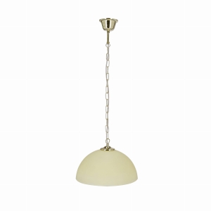 Trezza lampa wisząca mosiądz 1x60w e27 klosz ecru