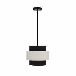 Benta lampa wisząca czarny 1x40w e27 abażur czarny+kremowy