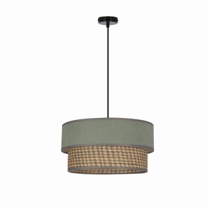 LIVORNO LAMPA WISZĄCA CZARNY 1X60W E27 ABAŻUR MIĘTOWY+SZARO BEŻOWY