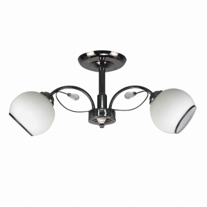 GRAPHITE LAMPA SUFITOWA CZARNY PERŁOWY 2X40 E27 KLOSZ BIAŁY