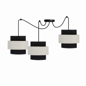 Benta p lampa wisząca czarny 3x40w e27 abażur czarny+kremowy