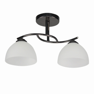 GRACJA LAMPA SUFITOWA CZARNY PERŁOWY 2X40 E27 KLOSZ BIAŁY