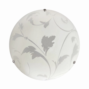 MANGANO LAMPA SUFITOWA PLAFON 30  CHROMOWY 1X60W E27 KLOSZ BIAŁY Z WZOREM