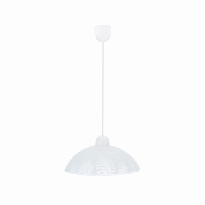 ALCARA LAMPA WISZĄCA 1X60W E27 KLOSZ BIAŁY Z WZOREM