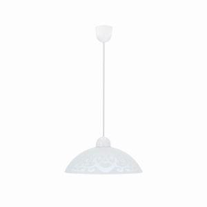 BRONTE LAMPA WISZĄCA 1X60W E27 KLOSZ BIAŁY Z WZOREM