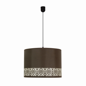 Arabesca lampa wisząca czarny 33x33x24 1x60W E27 abażur brązowy