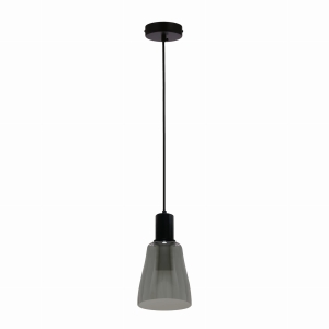 Udin middle lampa wisząca czarny 1x15W GU10 klosz szary