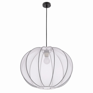 MELLOW lampa wisząca czarny 1x40W E27 abażur mist 52 biały kula