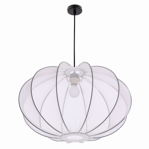MELLOW lampa wisząca czarny 1x40W E27 abażur mist 60 biały kula