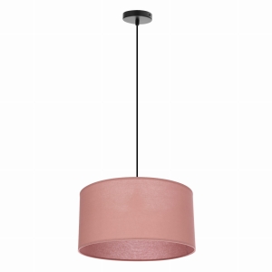 SHANTI lampa wisząca czarny 1x40 E27 abażur jasny wrzosowy