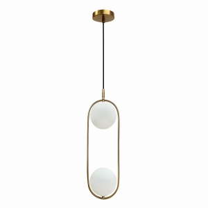 Cordel lampa wisząca złoty szczotkowany 2x28W G9 klosz biały
