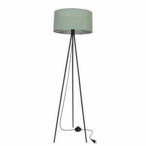 SHANTI lampa podłogowa czarny 1x40W E27 abażur miętowy