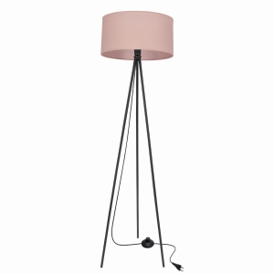 SHANTI lampa podłogowa czarny 1x40W E27 abażur jasny wrzosowy
