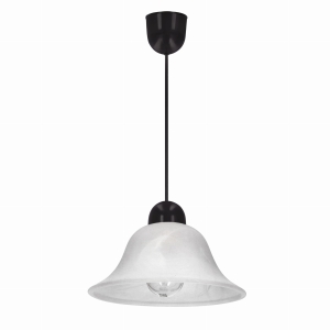 LENIS lampa wisząca czarny 1x60W E27 klosz biały