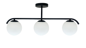 AMADEO lampa sufitowa czarny 3x40W E14 klosz biały 33-35417