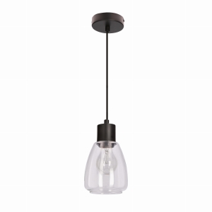 MOLDO lampa wisząca czarny 1x40W E27 klosz bezbarwny 31-35066