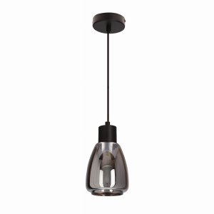 MOLDO lampa wisząca czarny 1x40W E27 klosz dymiony 31-35080