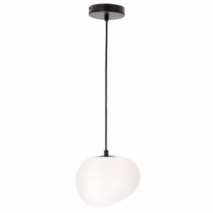STONES lampa wisząca czarny 20cm 1x40W E27 klosz biały 31-35127