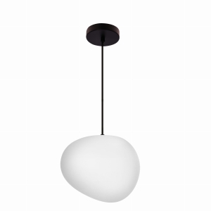 STONES lampa wisząca czarny 25cm 1x40W E27 klosz biały 31-35134