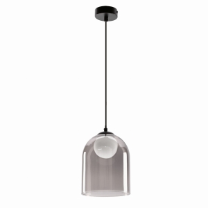 Klea lampa sufitowa czarny 1x15W G9 klosz dymiony+biały 31-38340