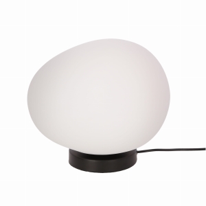 STONES lampa stołowa czarny 30cm 1x40W E27 klosz biały 41-35226
