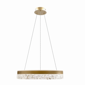 FROZI lampa wisząca złoty 32W 3000K LED kryształki bezbarwne 31-35554
