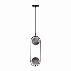 CORDEL zwis 2x28W G9 czarny, klosze grafitowe 32-44051