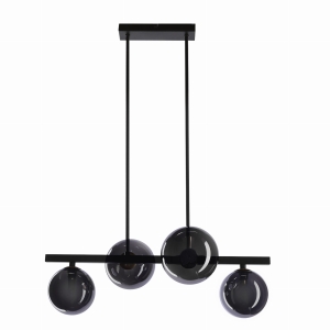 Kama lampa wisząca czarny+złoty 4x28W G9 klosz grafitowy 34-44143