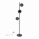 Kama lampa podłogowa czarny+złoty 3x28W G9 klosz grafitowy 53-44136