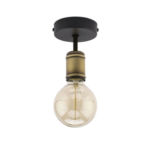 RETRO LAMPA SUFITOWA 1 PŁ CZARNY / PATYNA