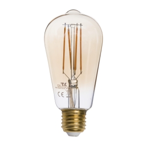 ŻARÓWKA E27 AMBER ST58 STOŻEK