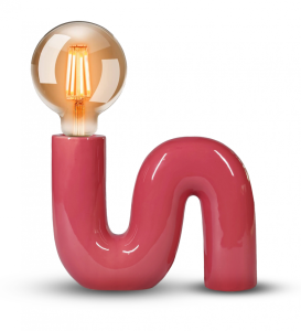 POP SERPENT Lampa biurkowa , ceramiczna z tekstylnym przewodem i włącznikiem LX23818