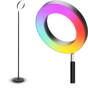 BOBBY Lampa podłogowa, z możliwością regulacji okręgu świecącego, sterowanie RGB poprzez aplikację lub pilotem LX24504