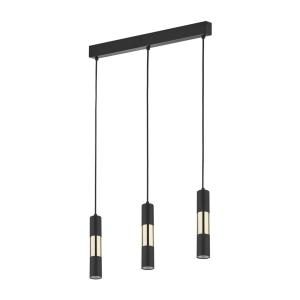 VIVIEN BLACK/GOLD LAMPA WISZĄCA 3 PŁ LISTWA
