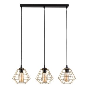 DIAMOND NEW BLACK/GOLD LAMPA WISZĄCA 3 PL LISTWA