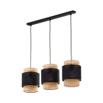 BOHO BLACK LAMPA WISZĄCA 3 PŁ LISTWA