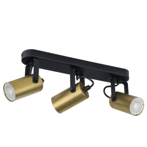 REDO BLACK/GOLD LAMPA SUFITOWA 3 PŁ GU10
