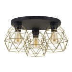 GALAXY BLACK/GOLD LAMPA SUFITOWA 3 PŁ KOŁO