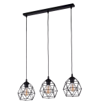 GALAXY BLACK LAMPA WISZĄCA 3 PŁ LISTWA