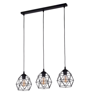 GALAXY BLACK LAMPA WISZĄCA 3 PŁ LISTWA