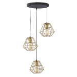 DIAMOND MM ZŁOTY PROSZEK LAMPA WISZĄCA 3 PŁ KOŁO