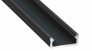 PROFIL ALUMINIOWY CZARNY TYP D 1m + KLOSZ MLECZNY