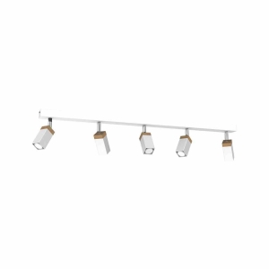 Lampa sufitowa SOLO SAWN WHITE / PATINATED WOOD 5x mini GU10